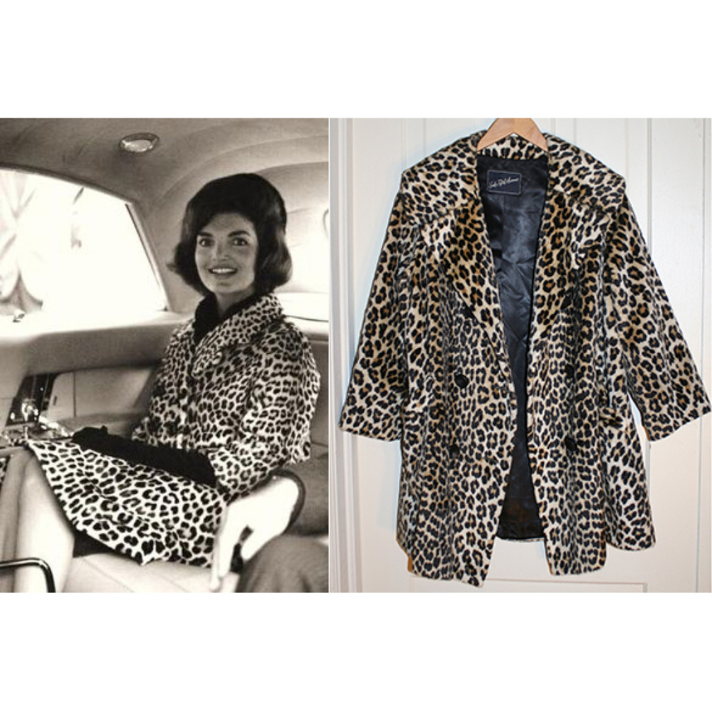 Vintage Saks Fifth Avenue leopard swing coat VTG